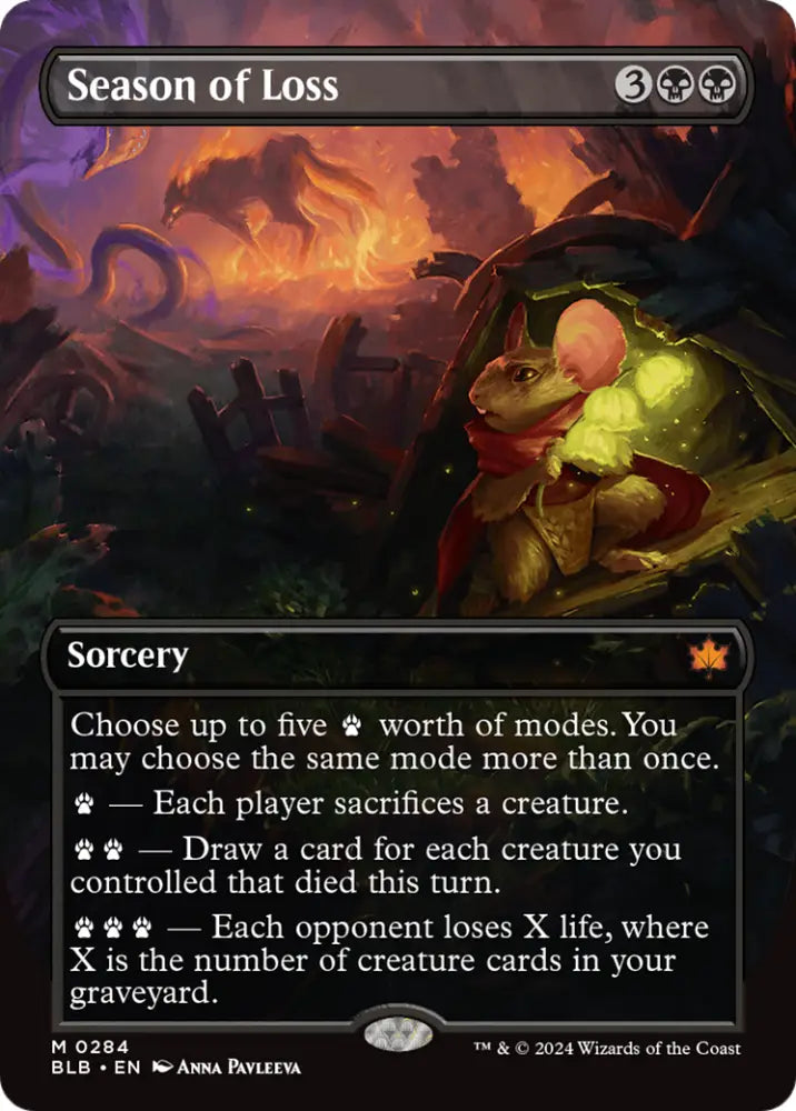 Season of Loss (Borderless) [Bloomburrow] - MTG Single