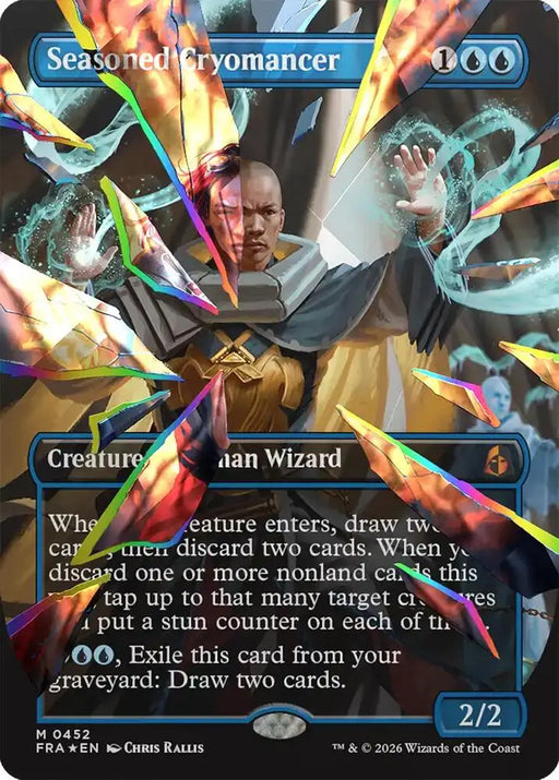Seasoned Cryomancer (Borderless) (Facet Foil) (0452) [Reality Fracture]