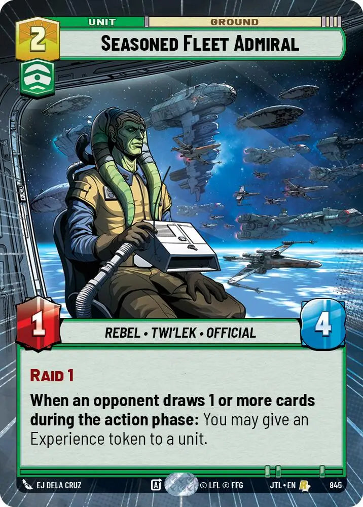 Seasoned Fleet Admiral (Hyperspace Foil) (845) [Jump to Lightspeed] - Star Wars: Unlimited Single