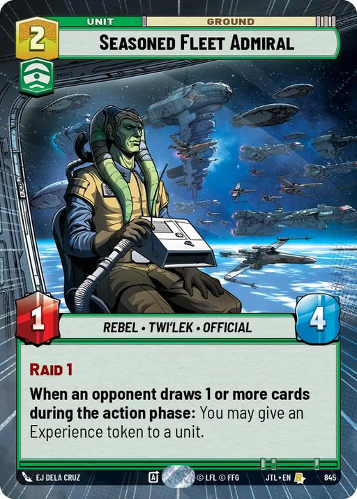Seasoned Fleet Admiral (Hyperspace Foil) (845) [Jump to Lightspeed] - Star Wars: Unlimited Single