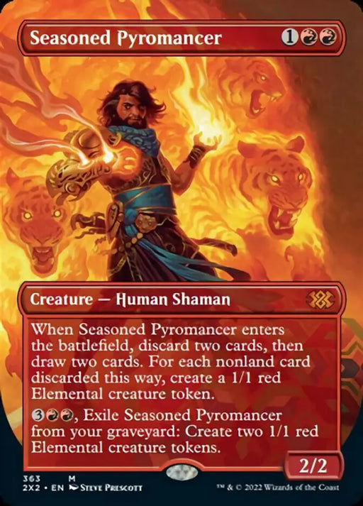 Seasoned Pyromancer (Borderless Alternate Art) [Double Masters 2022] - MTG Single