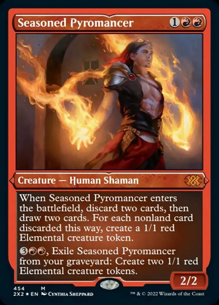 Seasoned Pyromancer (Foil Etched) [Double Masters 2022] - MTG Single