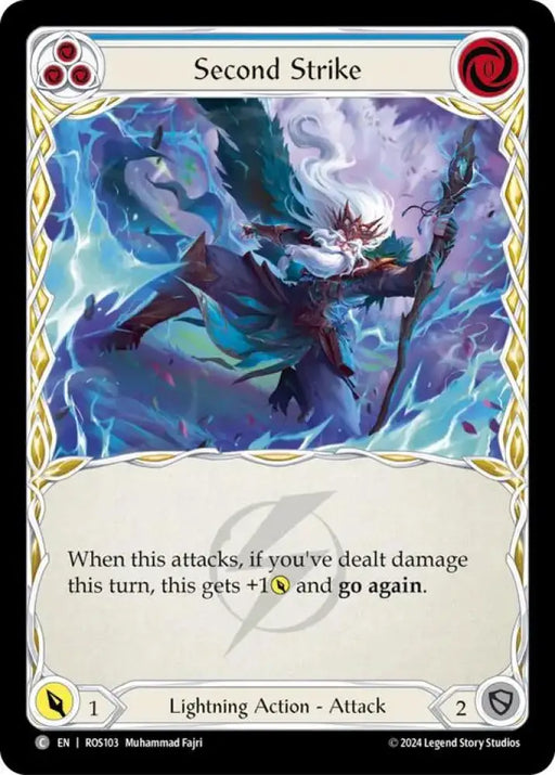 Second Strike (Blue) [Rosetta] Rainbow Foil - Flesh And Blood Single