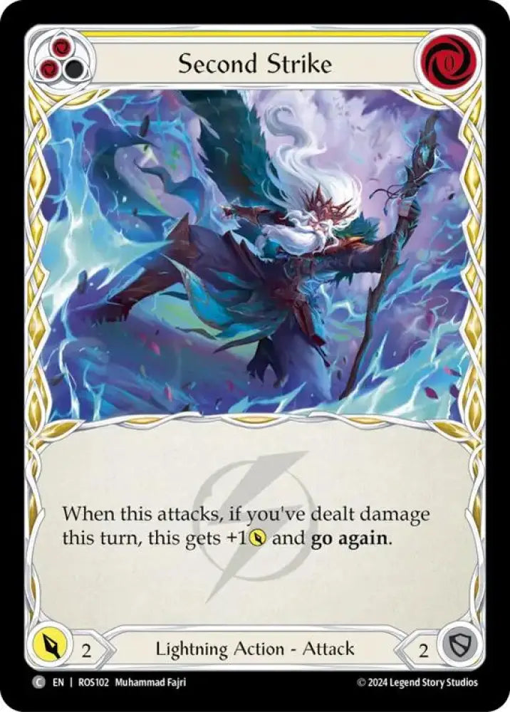 Second Strike (Yellow) [Rosetta] Rainbow Foil - Flesh And Blood Single