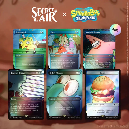 Secret Lair Drop Our Boss is on Vacation Superdrop Spongebob Squarepants Internet Sensation Rainbow Foil Edition