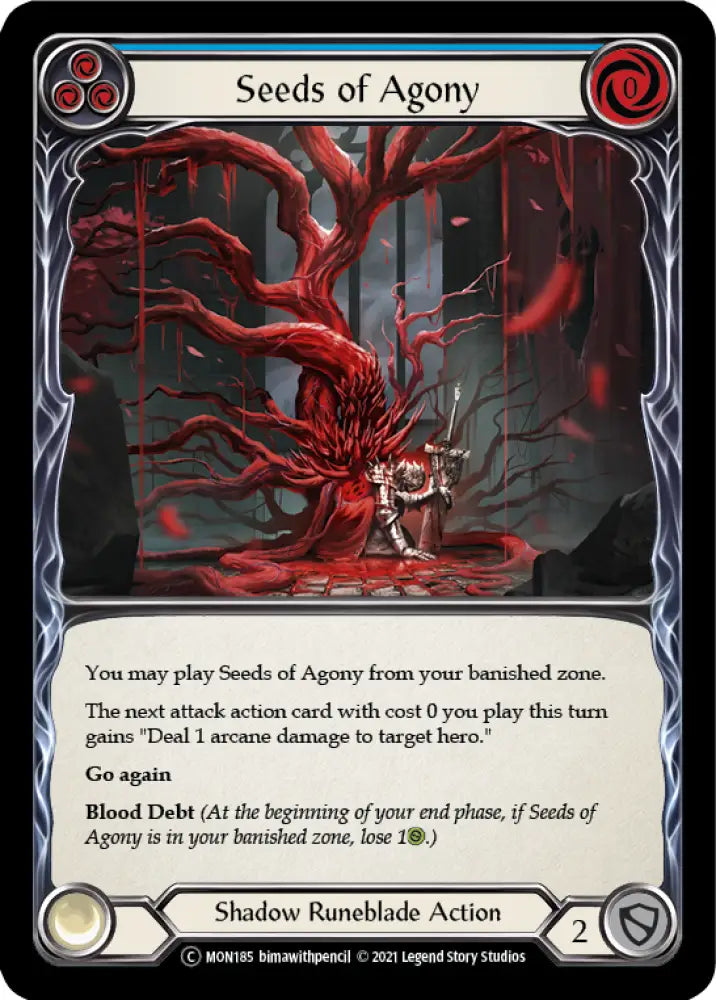 Seeds of Agony (Blue) [Monarch Unlimited] Unlimited Rainbow Foil - Flesh And Blood Single