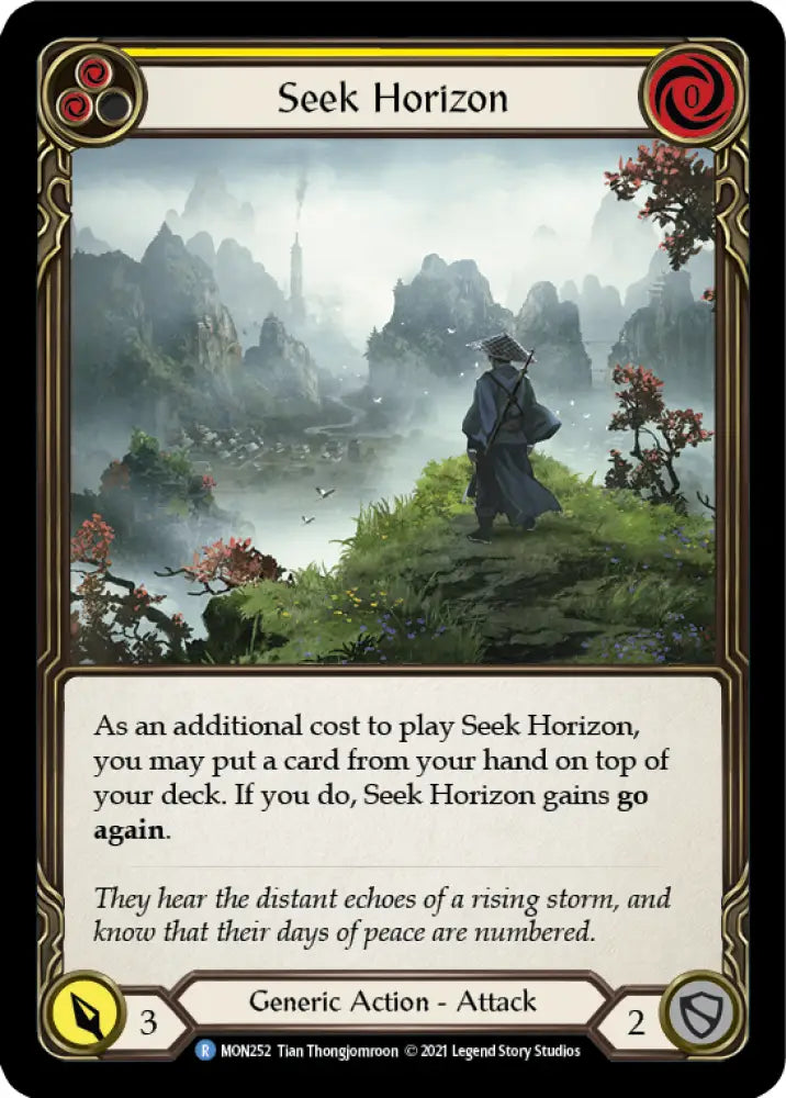 Seek Horizon (Yellow) [Monarch 1st Edition] 1st Edition Rainbow Foil - Flesh And Blood Single