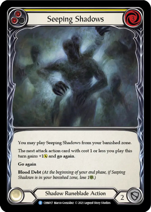 Seeping Shadows (Yellow) [Monarch Blitz Deck] - Flesh And Blood Single