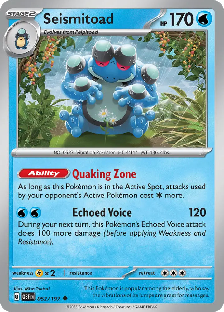 Seismitoad (052/197) [Scarlet & Violet: Obsidian Flames] - Pokemon Single