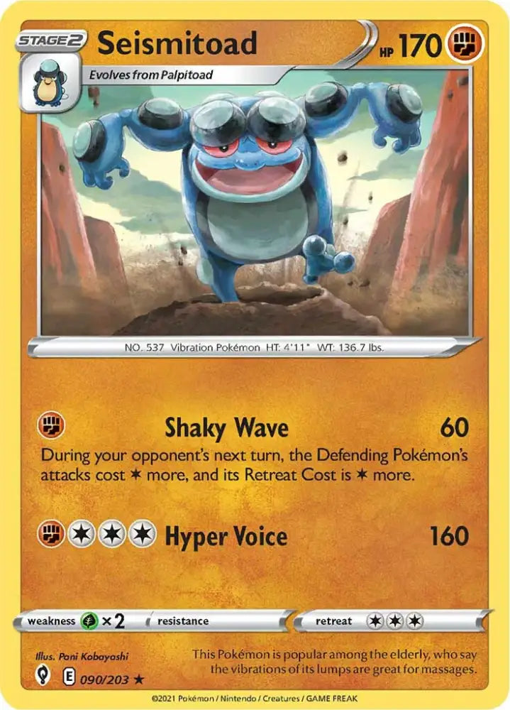 Seismitoad (090/203) [Sword & Shield: Evolving Skies] - Pokemon Single