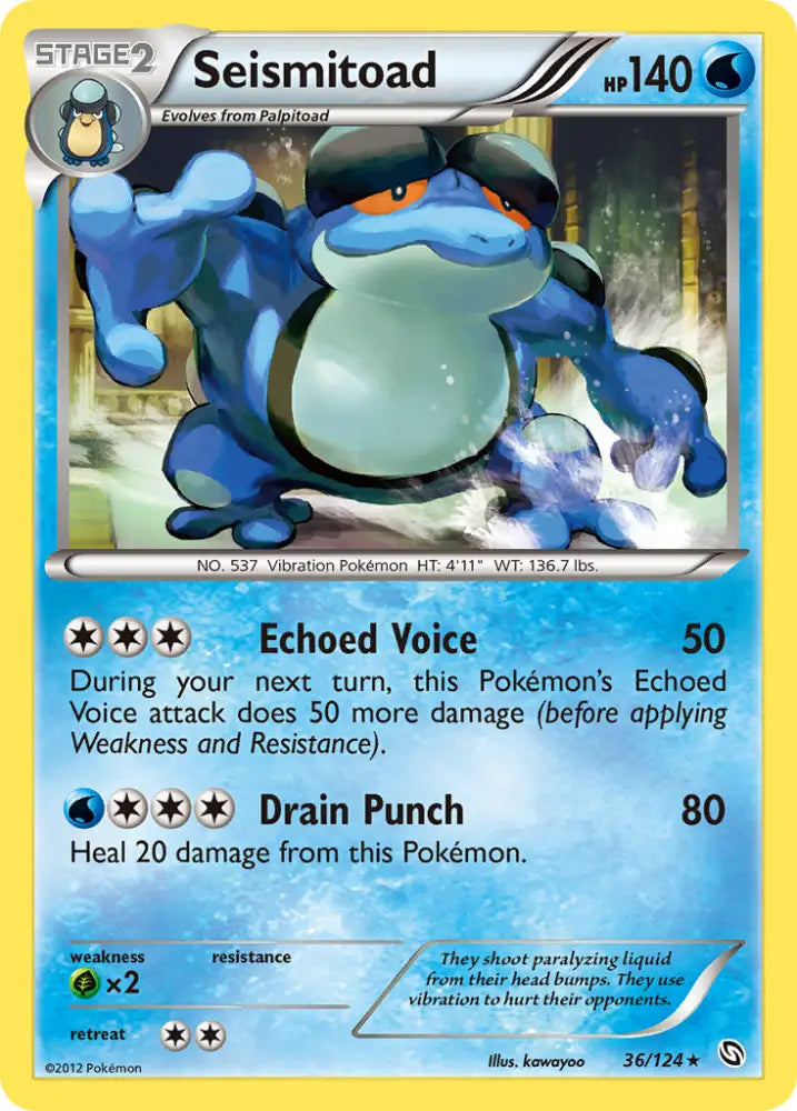 Seismitoad (36/124) [Black & White: Dragons Exalted] - Pokemon Single