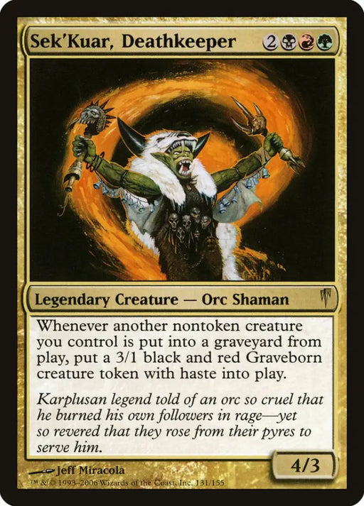 Sek’Kuar Deathkeeper [Coldsnap] - MTG Single