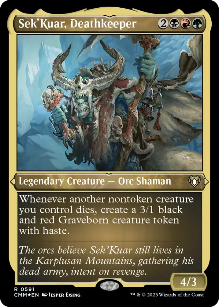 Sek’Kuar Deathkeeper (Foil Etched) [Commander Masters] - MTG Single