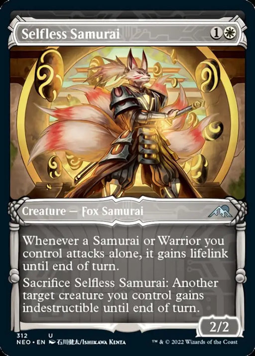 Selfless Samurai (Showcase Samurai) [Kamigawa: Neon Dynasty] - MTG Single