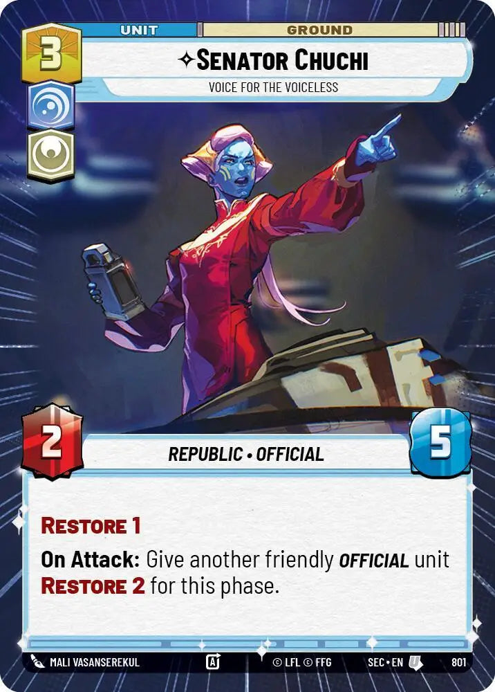 Senator Chuchi - Voice for the Voiceless (Hyperspace Foil) (801) [Secrets of Power]