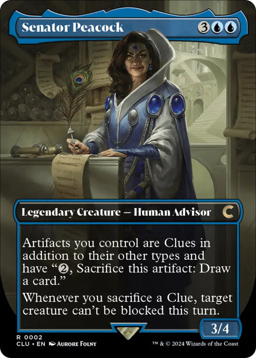Senator Peacock (Borderless) [Ravnica: Clue Edition] - MTG Single