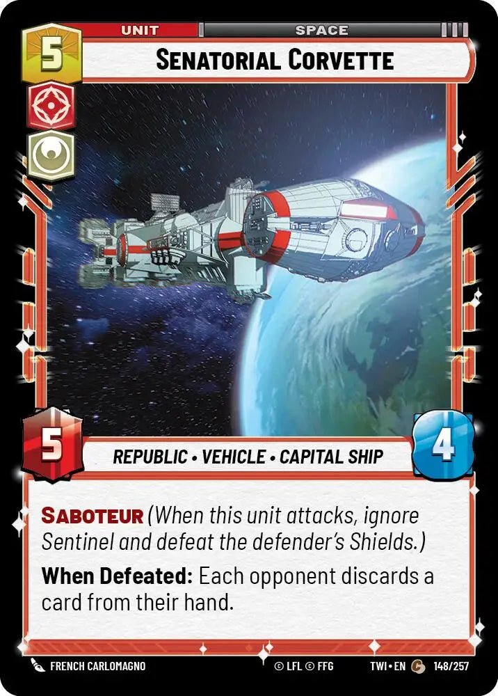 Senatorial Corvette (148/257) [Twilight of the Republic] - Star Wars: Unlimited Single