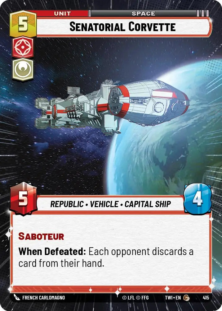 Senatorial Corvette (Hyperspace) (415) [Twilight of the Republic] - Star Wars: Unlimited Single