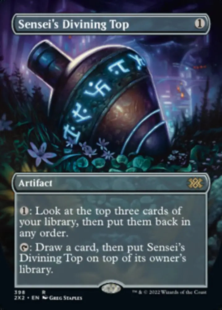 Sensei’s Divining Top (Borderless Alternate Art) [Double Masters 2022] - MTG Single