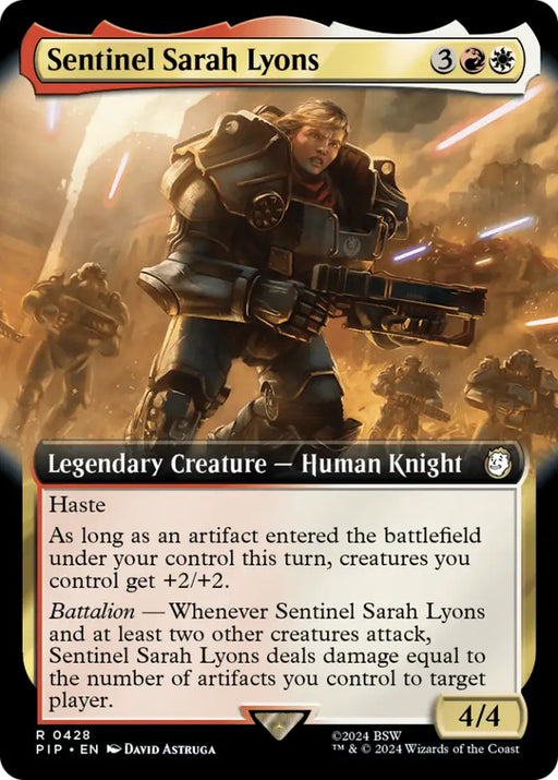 Sentinel Sarah Lyons (Extended Art) [Fallout] - MTG Single