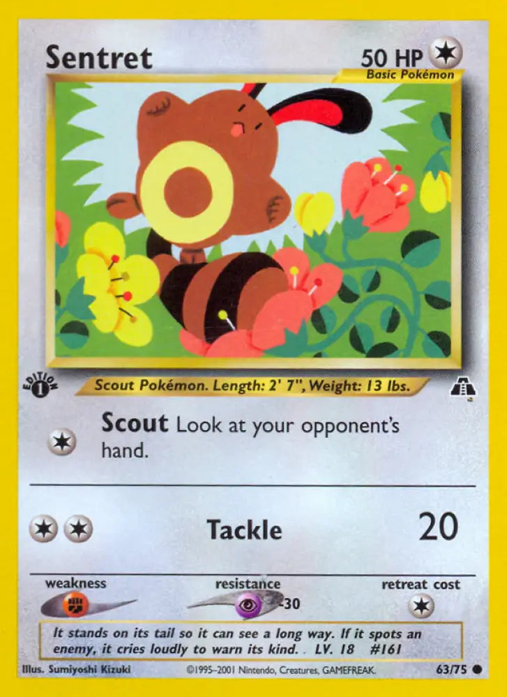 Sentret (63/75) [Neo Discovery 1st Edition] - Pokemon Single