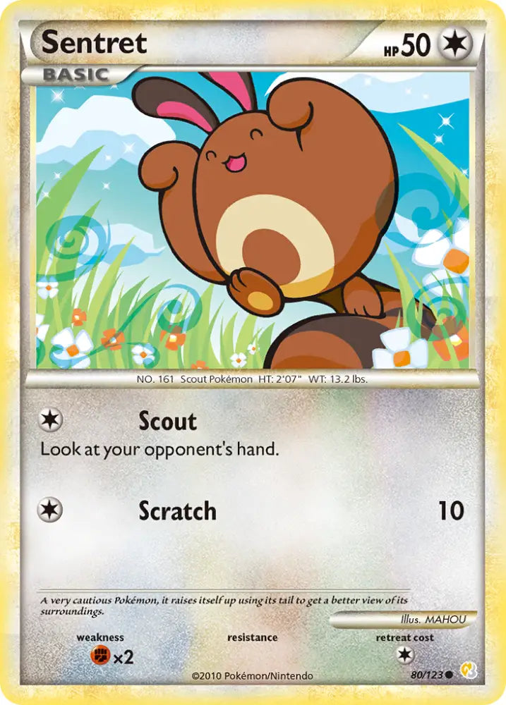 Sentret (80/123) [HeartGold & SoulSilver: Base Set] - Pokemon Single