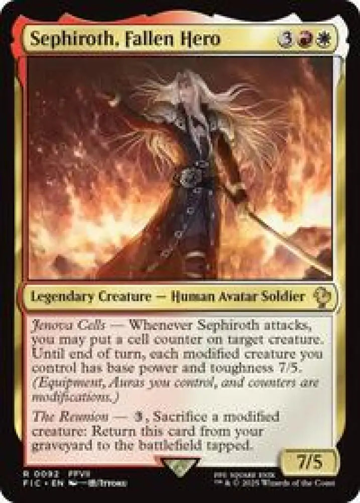 Sephiroth, Fallen Hero (Surge Foil) (92) [Final Fantasy Commander]