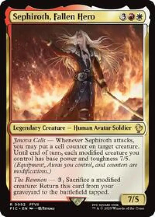 Sephiroth, Fallen Hero (Surge Foil) (92) [Final Fantasy Commander]