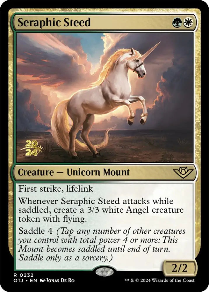 Seraphic Steed [Outlaws of Thunder Junction Prerelease Promos] - MTG Single