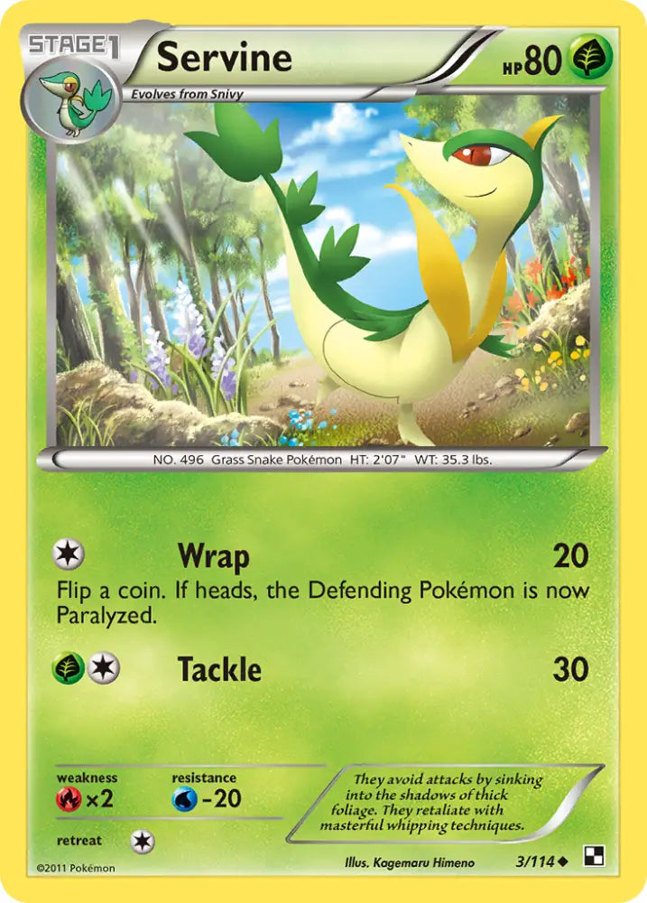 Servine (3/114) [Black & White: Base Set] - Pokemon Single