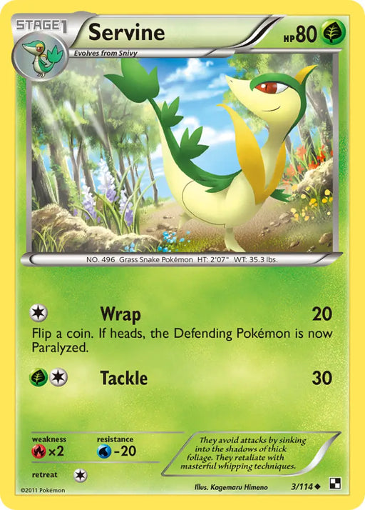 Servine (3/114) [Black & White: Base Set] - Pokemon Single