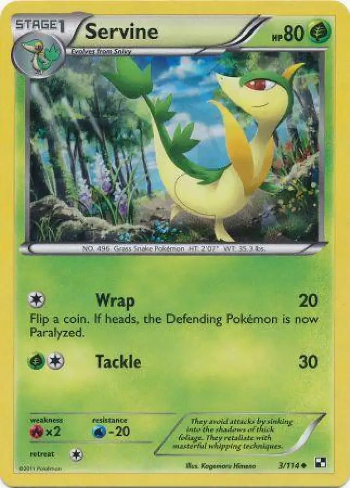 Servine (3/114) (Cracked Ice Holo) [Black & White: Base Set] - Pokemon Single