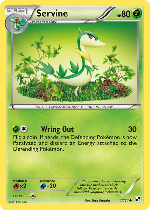 Servine (4/114) [Black & White: Base Set] - Pokemon Single