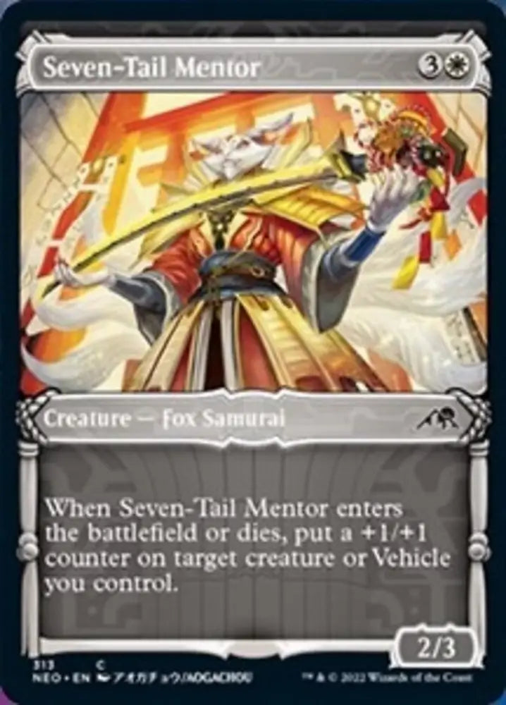 Seven-Tail Mentor (Showcase Samurai) [Kamigawa: Neon Dynasty] - MTG Single