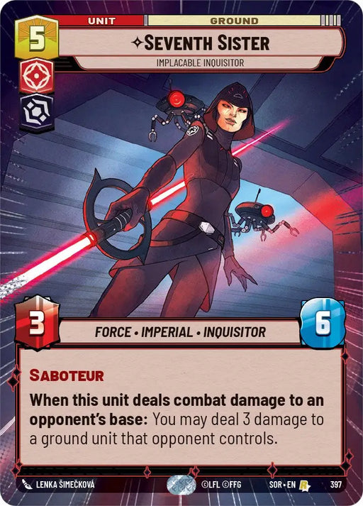 Seventh Sister - Implacable Inquisitor (Hyperspace) (397) [Spark of Rebellion] - Star Wars: Unlimited Single