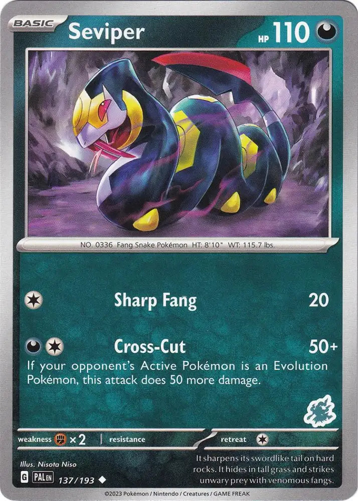 Seviper (137/193) (Darkrai Deck) [Battle Academy 2024] - Pokemon Single