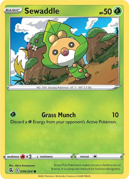 Sewaddle (009/264) [Sword & Shield: Fusion Strike] - Pokemon Single