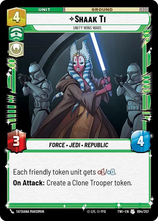 Shaak Ti - Unity Wins Wars (094/257) [Twilight of the Republic] - Star Wars: Unlimited Single
