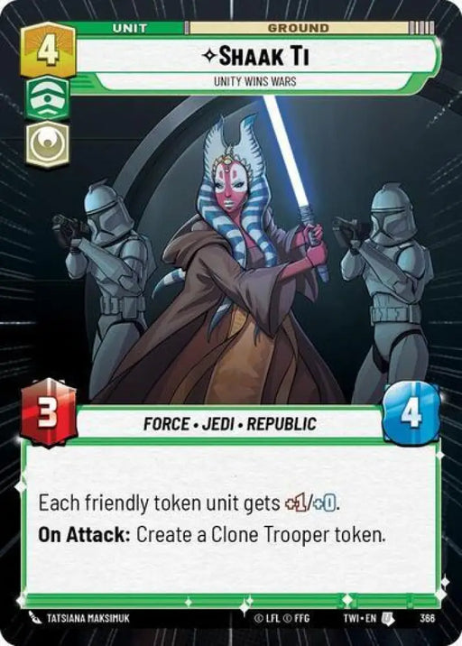 Shaak Ti - Unity Wins Wars (Hyperspace) (366) [Twilight of the Republic] - Star Wars: Unlimited Single