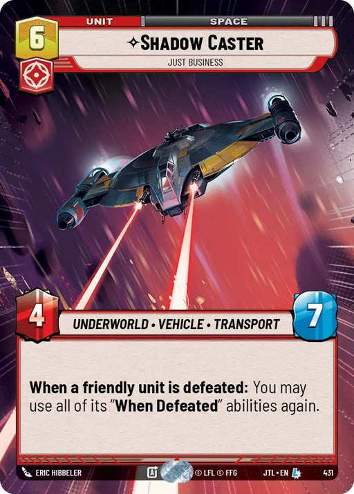 Shadow Caster - Just Business (Hyperspace) (431) [Jump to Lightspeed] - Star Wars: Unlimited Single