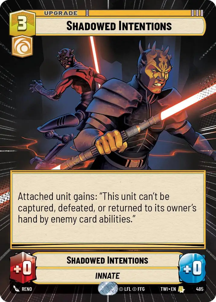 Shadowed Intentions (Hyperspace) (485) [Twilight of the Republic] - Star Wars: Unlimited Single
