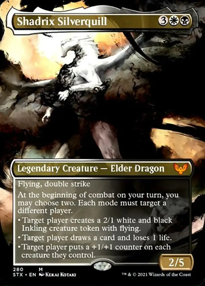 Shadrix Silverquill (Borderless Alternate Art) [Strixhaven: School of Mages] - MTG Single