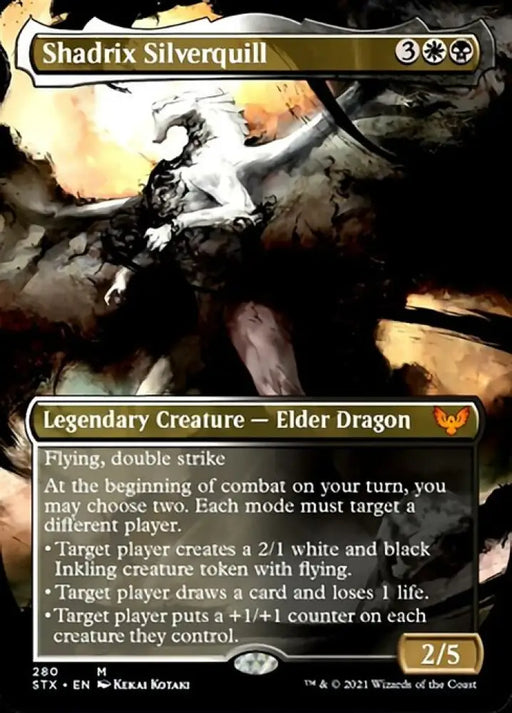 Shadrix Silverquill (Borderless Alternate Art) [Strixhaven: School of Mages] - MTG Single