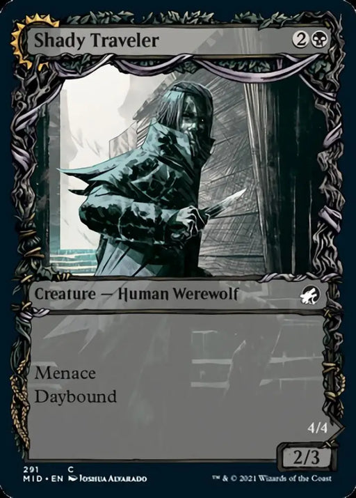 Shady Traveler // Stalking Predator (Showcase Equinox) [Innistrad: Midnight Hunt] - MTG Single