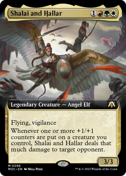 Shalai and Hallar (Extended Art) [March of the Machine Commander] - MTG Single