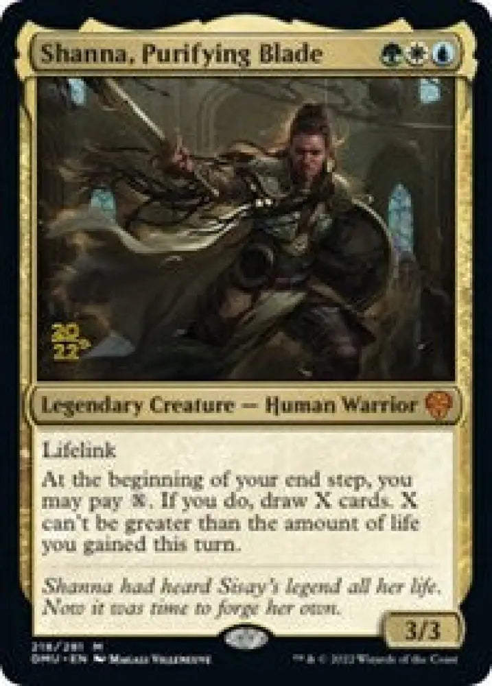 Shanna, Purifying Blade (218) [Prerelease Cards]