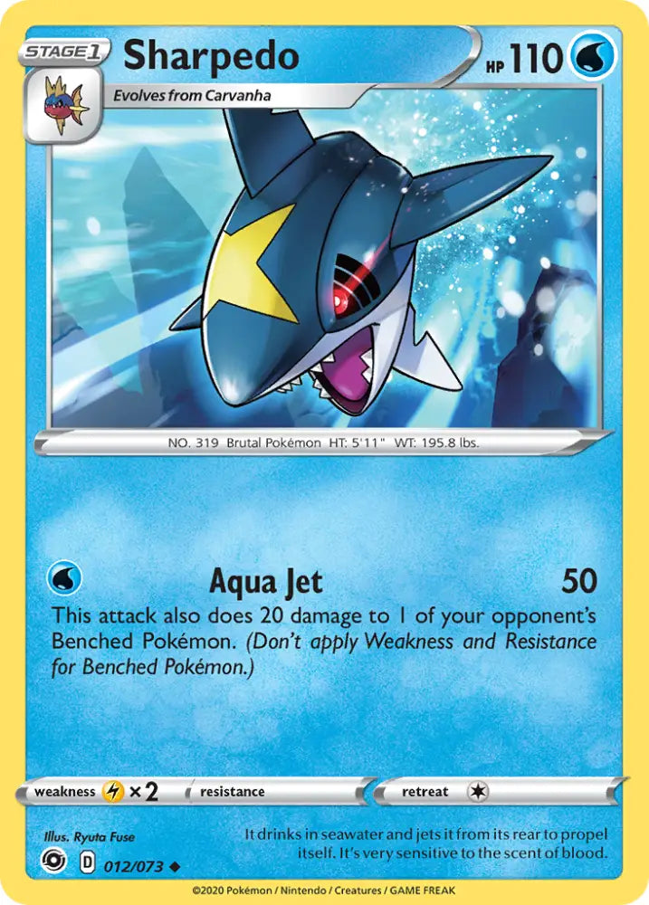 Sharpedo (012/073) [Sword & Shield: Champion’s Path] - Pokemon Single