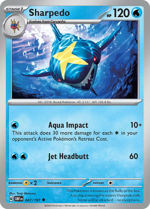 Sharpedo (047/197) [Scarlet & Violet: Obsidian Flames] - Pokemon Single
