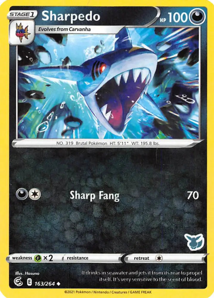 Sharpedo (163/264) (Eevee Deck) [Battle Academy 2022] - Pokemon Single
