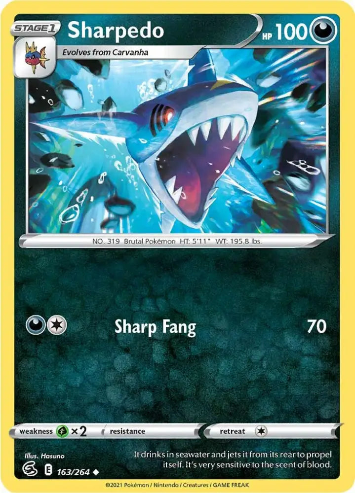 Sharpedo (163/264) [Sword & Shield: Fusion Strike] - Pokemon Single